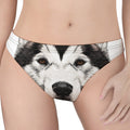 Hand Drawn Alaskan Malamute Print Women's Thong