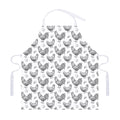 Hand Drawn Chicken Pattern Print Adjustable Apron