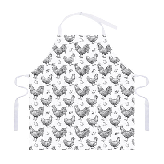 Hand Drawn Chicken Pattern Print Adjustable Apron