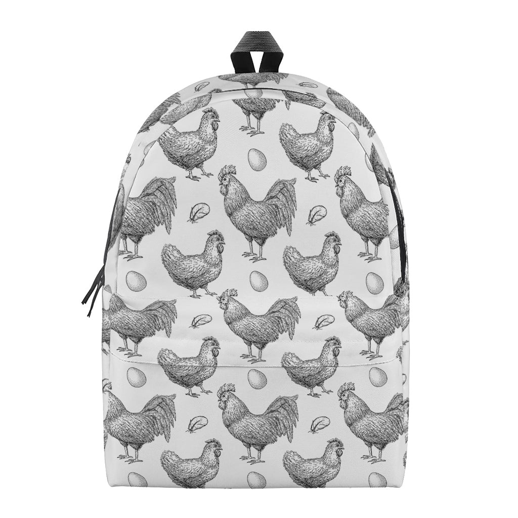 Hand Drawn Chicken Pattern Print Backpack