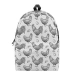 Hand Drawn Chicken Pattern Print Backpack