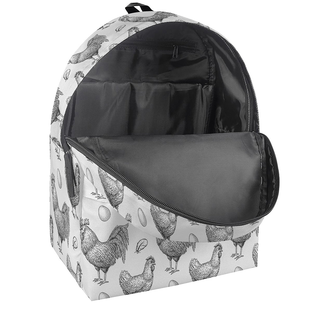 Hand Drawn Chicken Pattern Print Backpack
