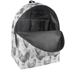 Hand Drawn Chicken Pattern Print Backpack