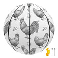 Hand Drawn Chicken Pattern Print Basketball