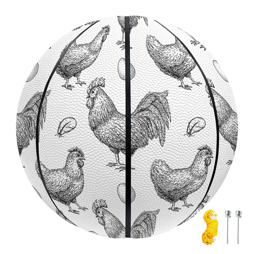 Hand Drawn Chicken Pattern Print Basketball