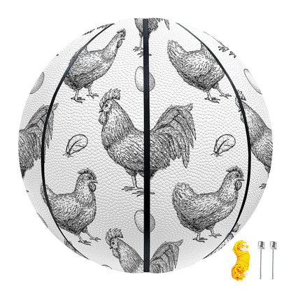Hand Drawn Chicken Pattern Print Basketball