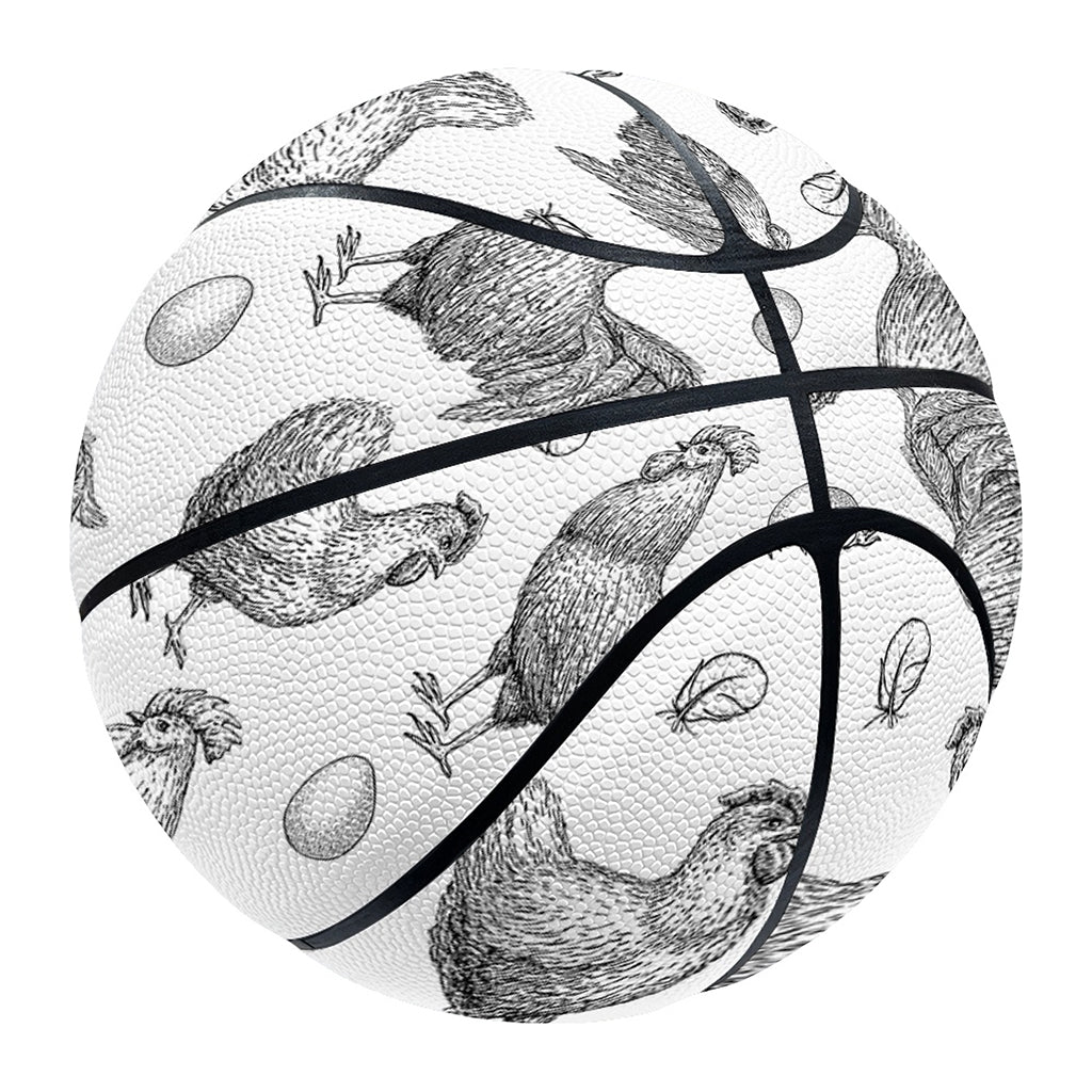 Hand Drawn Chicken Pattern Print Basketball