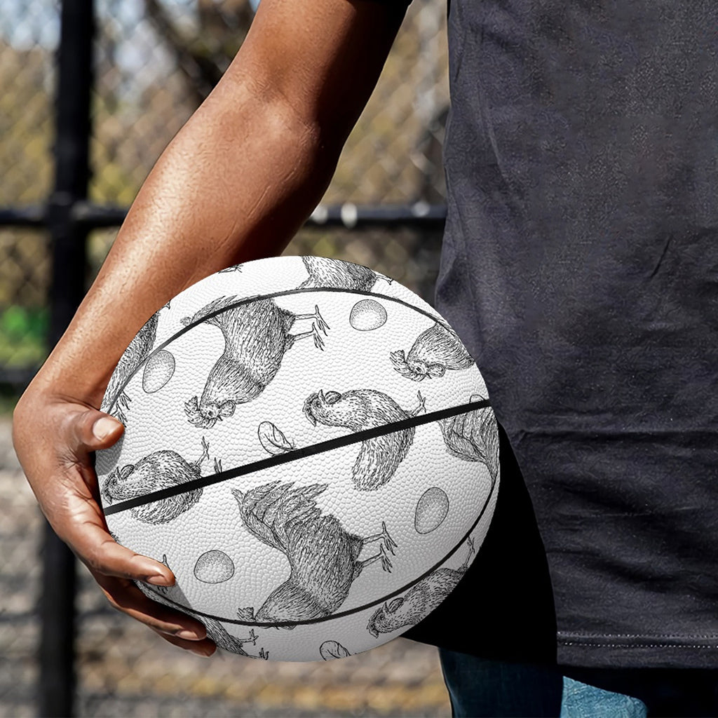 Hand Drawn Chicken Pattern Print Basketball