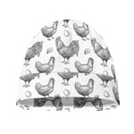 Hand Drawn Chicken Pattern Print Beanie