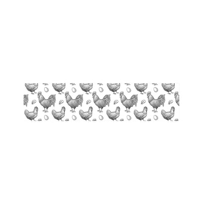 Hand Drawn Chicken Pattern Print Bed Runner