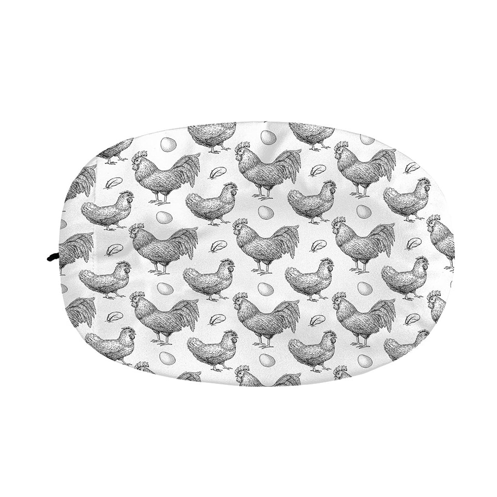 Hand Drawn Chicken Pattern Print Car Side Mirror Covers