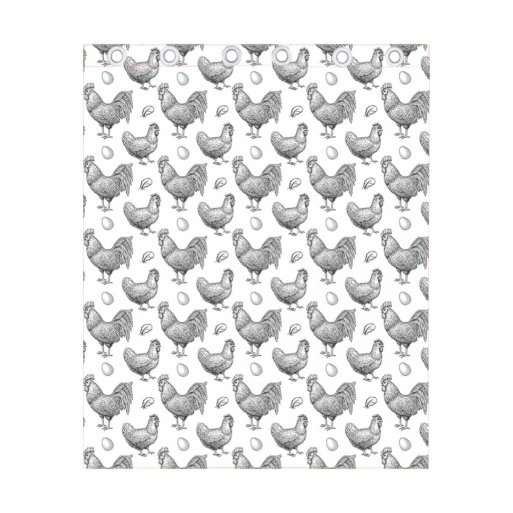 Hand Drawn Chicken Pattern Print Curtain