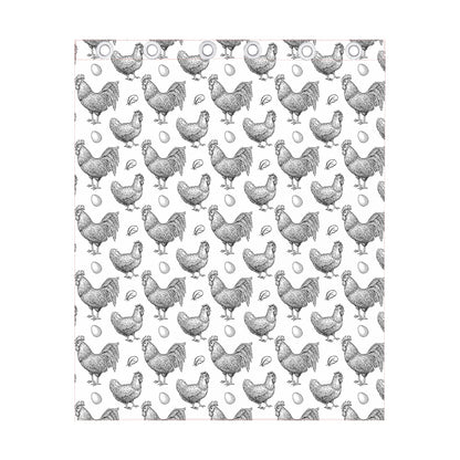 Hand Drawn Chicken Pattern Print Curtain