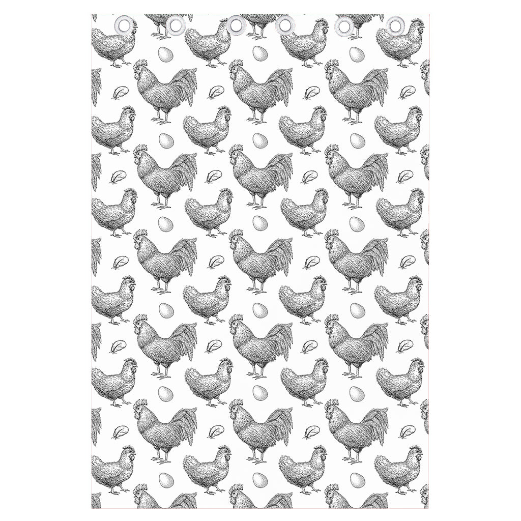 Hand Drawn Chicken Pattern Print Curtain