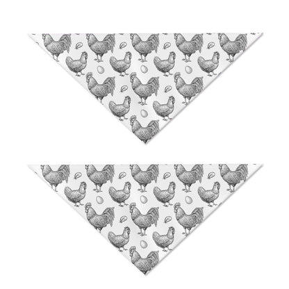 Hand Drawn Chicken Pattern Print Dog Bandana