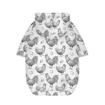 Hand Drawn Chicken Pattern Print Dog Zip Up Hoodie