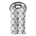 Hand Drawn Chicken Pattern Print Double Neoprene Wine Tote