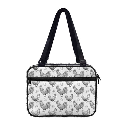 Hand Drawn Chicken Pattern Print Double Strap Bible Bag