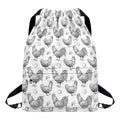 Hand Drawn Chicken Pattern Print Drawstring Backpack