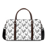 Hand Drawn Chicken Pattern Print Duffle Bag