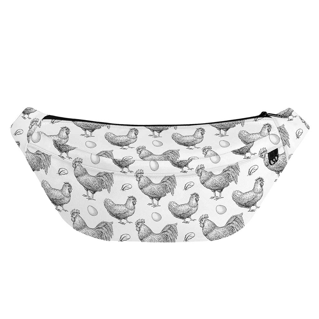 Hand Drawn Chicken Pattern Print Fanny Pack