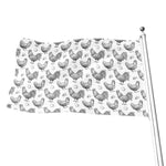 Hand Drawn Chicken Pattern Print Flag