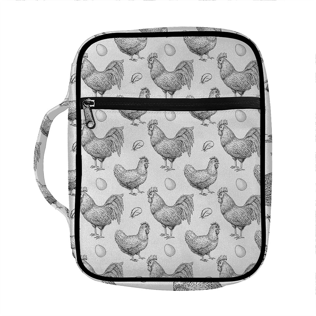 Hand Drawn Chicken Pattern Print Front Pocket Bible Bag