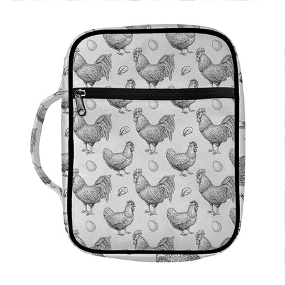 Hand Drawn Chicken Pattern Print Front Pocket Bible Bag