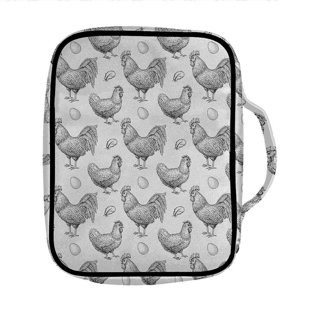 Hand Drawn Chicken Pattern Print Front Pocket Bible Bag