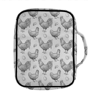 Hand Drawn Chicken Pattern Print Front Pocket Bible Bag