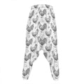 Hand Drawn Chicken Pattern Print Hammer Pants