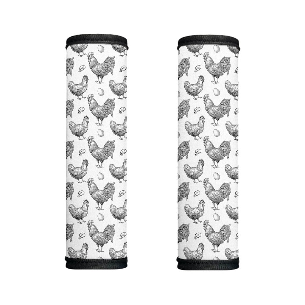 Hand Drawn Chicken Pattern Print Handle Covers