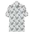 Hand Drawn Chicken Pattern Print Hawaiian Shirt