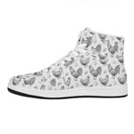 Hand Drawn Chicken Pattern Print High Top Leather Sneakers