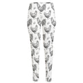 Hand Drawn Chicken Pattern Print High-Waisted Pocket Leggings