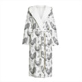 Hand Drawn Chicken Pattern Print Hooded Bathrobe