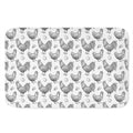 Hand Drawn Chicken Pattern Print Indoor Door Mat
