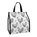 Hand Drawn Chicken Pattern Print Insulated Lunch Tote