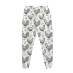 Hand Drawn Chicken Pattern Print Jogger Pants