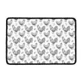 Hand Drawn Chicken Pattern Print Kitchen Mat