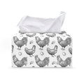 Hand Drawn Chicken Pattern Print Leather Tissue Box Cover