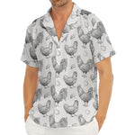 Hand Drawn Chicken Pattern Print Men's Deep V-Neck Shirt