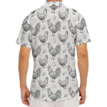 Hand Drawn Chicken Pattern Print Men's Deep V-Neck Shirt