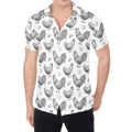 Hand Drawn Chicken Pattern Print Men's Shirt
