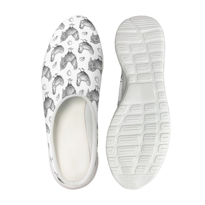 Hand Drawn Chicken Pattern Print Mesh Casual Shoes