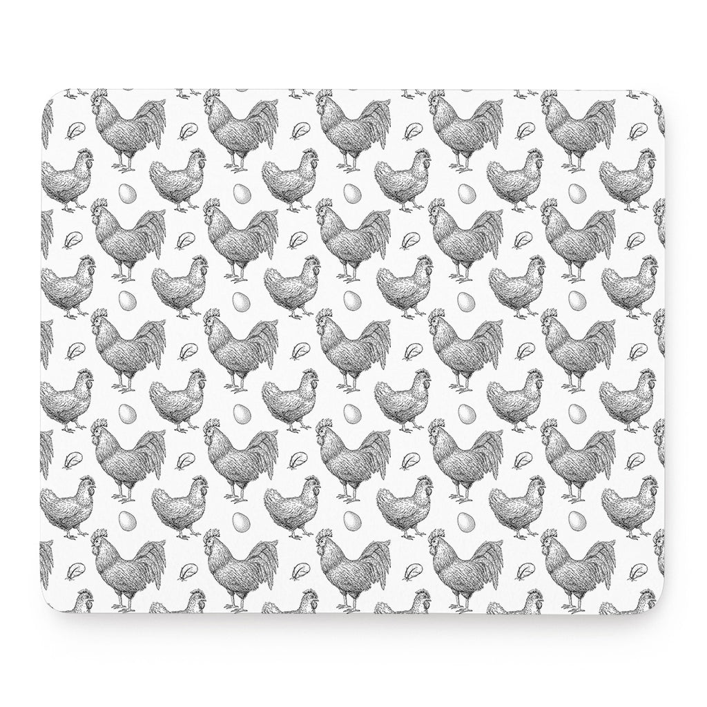 Hand Drawn Chicken Pattern Print Mouse Pad