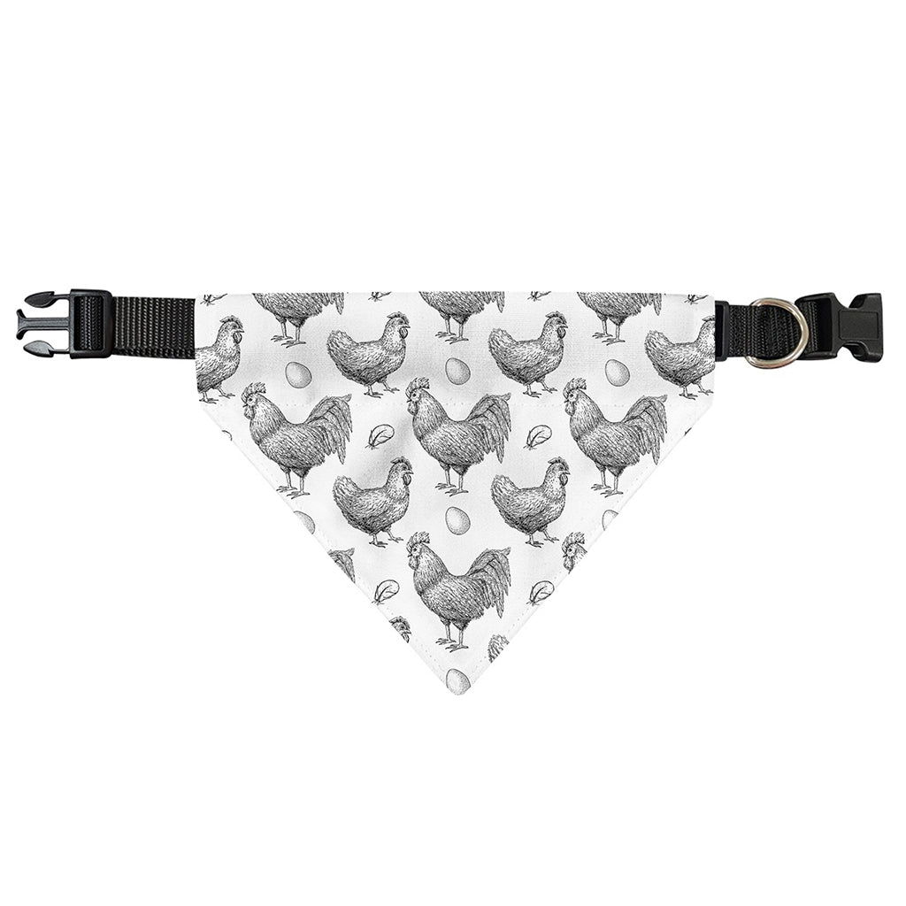 Hand Drawn Chicken Pattern Print Over The Collar Dog Bandana