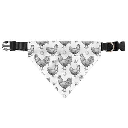 Hand Drawn Chicken Pattern Print Over The Collar Dog Bandana