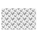 Hand Drawn Chicken Pattern Print Polyester Doormat