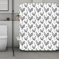 Hand Drawn Chicken Pattern Print Polyester Shower Curtain